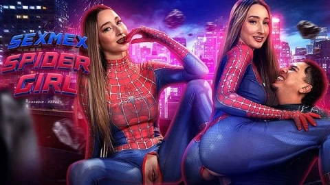 Spidergirl web teasing fun